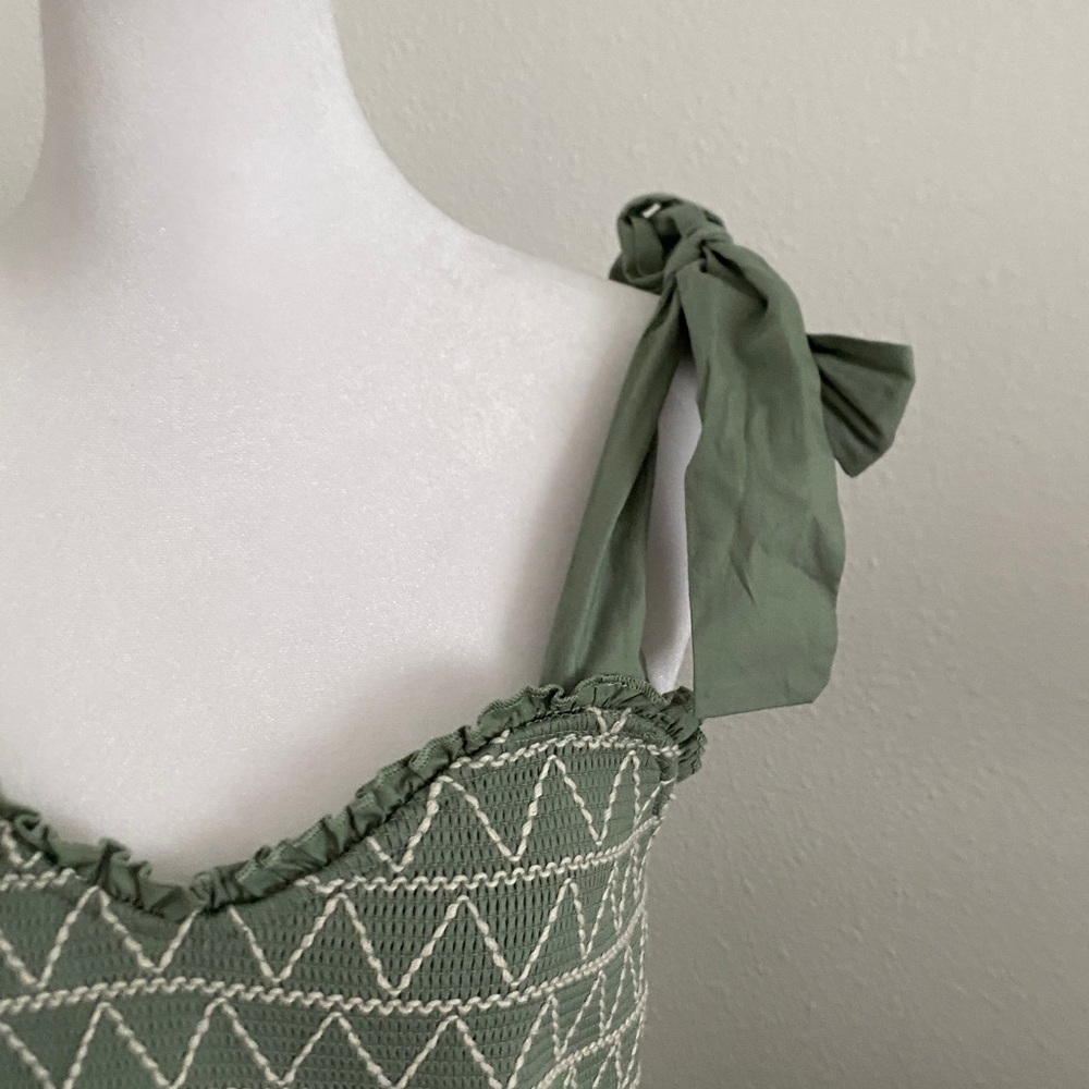 Trixxi Sage Tie-Shoulder Smocked Maxi Dress - Picture 3 of 6